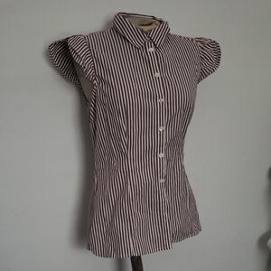 Noughties Vintage '07 Juicy Couture Striped Fitted Button-Up Women's Top Sz 6